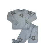 Rehab  - Beaded Star Cut Out Sweatshirt & Sweatpant Set in Gray Photo 2