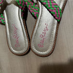 Lilly Pulitzer  Mckim Pink And Green Braided Thong Sandals Size‎ 8 Photo 7