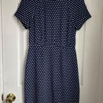 Fossil  100% silk polka dot mini dress twee girly navy size 0 Photo 0