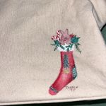 Vintage Hand painted Santa Canvas Tote Bag with Tan Handles Christmas Purse Photo 3