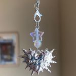 Handmade grunge street funky y2k style spike “LOVE ME” heart phone charm/bag accessory/keychain/car display🌿✨ Photo 4