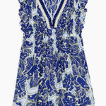 Poupette St. Barth  x Vilebrequin Sasha Mini Dress Blue Floral Women’s Sz L Photo 0