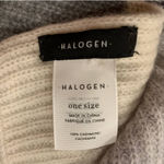 Halogen  Knit Cashmere Scarf GRAY combo (O/S) Photo 3