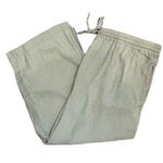 DKNY Pure Sage Green Linen Blend Pull On Wide Leg Pockets Cropped Pants L Photo 4