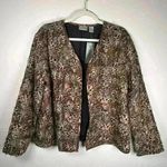 Chico's NWT Chico’s Women’s Size 1 (Medium/Size 8) Silk Open Front Jacket Animal Print Photo 7
