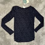 Mamalicious Maternity Scoop Neck Top Black Ditsy Floral Print Long Sleeve Size S Photo 5