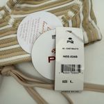 PQ SWIM PILYQ Bikini Top Size Large Corset Bralette NWT New Earth Stripe Swim Tan Photo 6