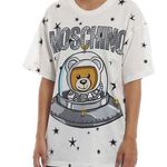 Moschino Authentic UFO Teddy Bear Print Oversize Tshirt White Photo 7