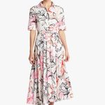 Badgley Mischka NWOT  Vaca‎ cocktail floral print shirt midi dress Photo 1