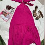 backless tiered maxi beach dress in fuchsia size S/M Photo 2