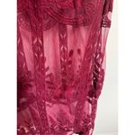 Art Ephect Womens Embroider Crochet Floral Sheer Maxi Dress sz S Whimsigoth Boho Red Photo 4