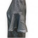 Stella McCartney Silver Metallic Ruffled Flutter Sleeve Blouse Photo 6