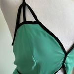 L8ter Mini Mint Green with Black Trim Baby Doll Dress Size S Photo 3