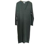 Treasure & Bond Long Sleeve V-neck Midi Sweater Dress In Green Wood Medium Photo 1