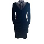 ALC Frank A.L.C. Black Ruched Bodycon Mini Dress Long Sleeve Halter Neck Medium $495 NWT Photo 2