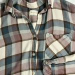Altar'd State  Button Front Plaid Rayon Roll Tab Sleeve Light Weight Medium Shirt Photo 4