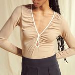 Abercrombie & Fitch Abercrombie Ruched Cut Out Long Sleeve Top Photo 3