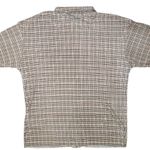 Topshop  Plaid‎ Collared Button Down Plisse Shirt Women Size S Beige Brown Black Photo 3