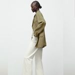 ZARA | 100% Linen Khaki “The Carmen Blazer” | L Photo 2