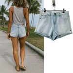 One by One Teaspoon Romeos Light Wash High Rise Blue Jean Short Sz 26 Micro Mini Photo 1