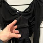 Princess Polly Asher Bodysuit Black Long sleeve Ruched Mesh Photo 5