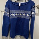 UGLY SWEATER PARTY! Knitty Kitty Naughty Christmas Sweater Medium 🥰 Blue Photo 0