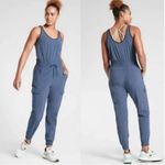 Athleta Unbound Blue Cargo pants joggers Jumpsuit size XXS Photo 1