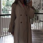 Topshop Gorgeous Tan Long Buttoned Trench Coat Photo 0