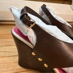 Lilly Pulitzer  Callie Wedge Leather Brazilian Brown Womens 7 New Photo 4