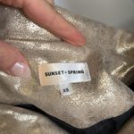 Sunset+Spring Gold Metallic Faux Leather Biker Jacket Size XS Photo 7