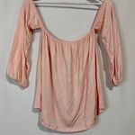 Amerikan Basics Women’s Off The Shoulder Loose Tee Pink NWT Photo 0