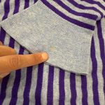 Talbots Lambswool Striped Knit Flare Arms Crewneck Sweater Women's Medium Purple Photo 3