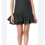 TCEC Puff Sleeve Tiered Shirt Dress Black S Photo 0