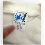 Vintage Puffy Graphic Print Crew Neck Sweatshirt Cats with hats White Size L Photo 2