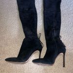Pour La Victoire  Caterina Suede Leather Pointed Toe Tie Up Over The Knee Boot 7 Photo 2