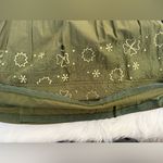 IPSA Anthropologie Olive Green embroidered lined Skirt Size 12 Photo 5