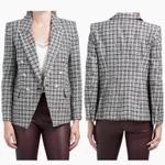Elie Tahari  Double Breasted Tweed Novelty Blazer Jacket Black White Size L Photo 1