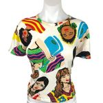 ZARA Multicolor Diversity Artwork Women Graphic Short Sleeve T-Shirt Top Size S Photo 0