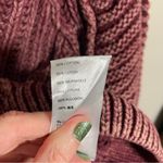 Free People  Sweetheart Sweater Mock Neck Chunky Knit Balloon Sleeve Cotton Photo 5