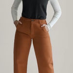 Everlane Women's Curved Canvas Barrel Leg Pant Orange Size 4 100% Cotton Photo 0