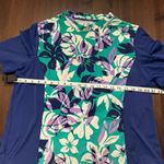 Lands' End Swim Sun Shirt Rash Guard Floral Short Sleeve Women’s Plus Size 1X Blue Photo 5