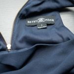 Betsy and Adam Arielle Scuba Crepe Ruffle Slit Gown Navy Size 2 Photo 3