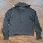 Burberry  Womens Brown Knit Turtleneck Quarter Zip Pullover Sweater Size Large Photo 4