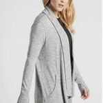 Athleta Pranayama Light Grey Marled Wrap Cardigan Photo 0