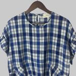 The Great Twirl Top Blue Picnic Plaid Cotton Ruffle Hem Size 0 Photo 3