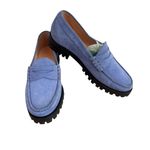 J.Crew delphinium blue suede Winona lug sole penny loafers 5.5 Photo 1