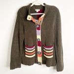 Christopher & Banks Vintage Y2K Chenille Checkered Color Block Cardigan Large Photo 0