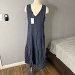 Quince 100% Organic Cotton Gauze Tiered Maxi Dress, Blue, M Photo 1
