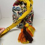 Multi Color Floral Tapestry Bucket Bag Yellow Orange Tassel Boho Crossbody Purse Photo 1