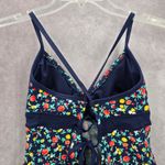 Lands' End Blue Floral Crisscross Tie Padded Swimwear Tankini Tank Top Small 4 Photo 4